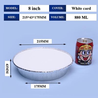 8 اینچ فولیک صندوق ناهار ظرف با پوشش 215 * 175 * 43mm تولید کننده BBQ ظرف غذا