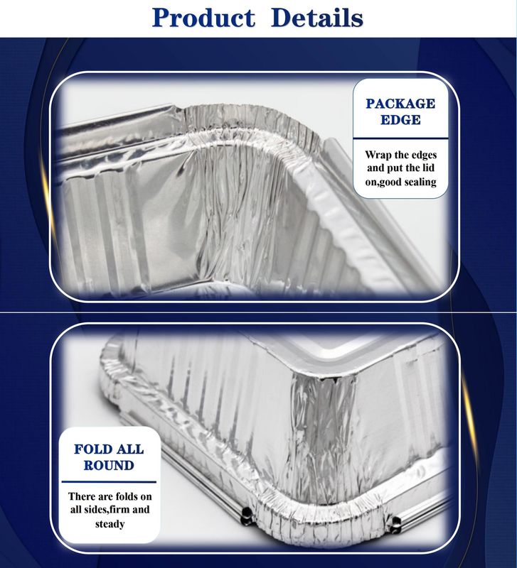 جعبه ناهار و ظروف مواد غذایی برای بسته بندی مواد غذایی از ورق آلومینیوم مقاوم به گرما و سازگار با محیط زیست