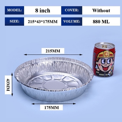 8 Inch Foil Lunch Box Container With Cover  215*175*43mm Manufacturer BBQ Takeout Food Container